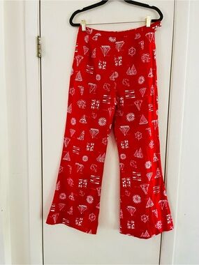 VTG Handmade 50s Linen Coastal Nautical Yacht Club High Waist 60s Pants S